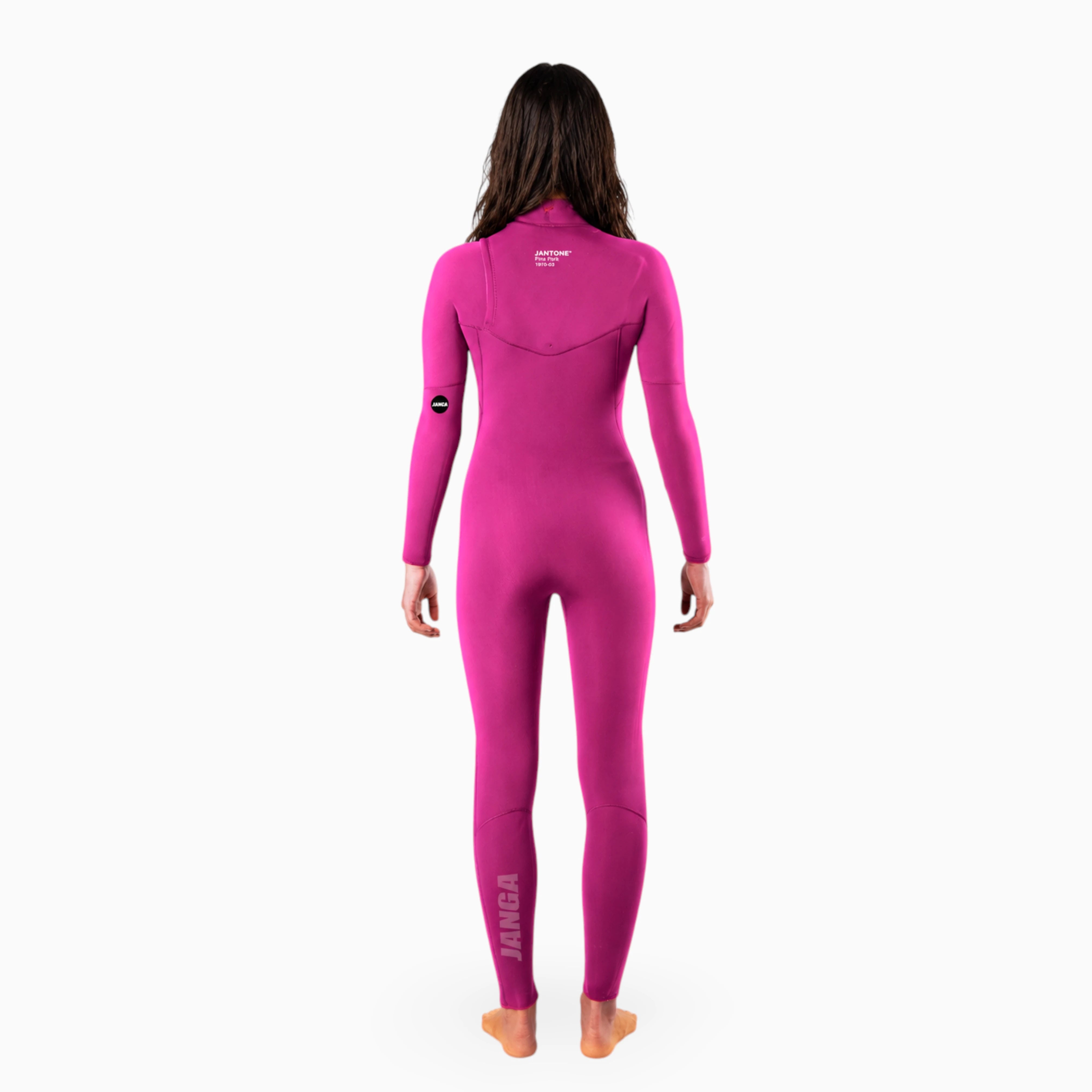 pink wetsuit photo from the back