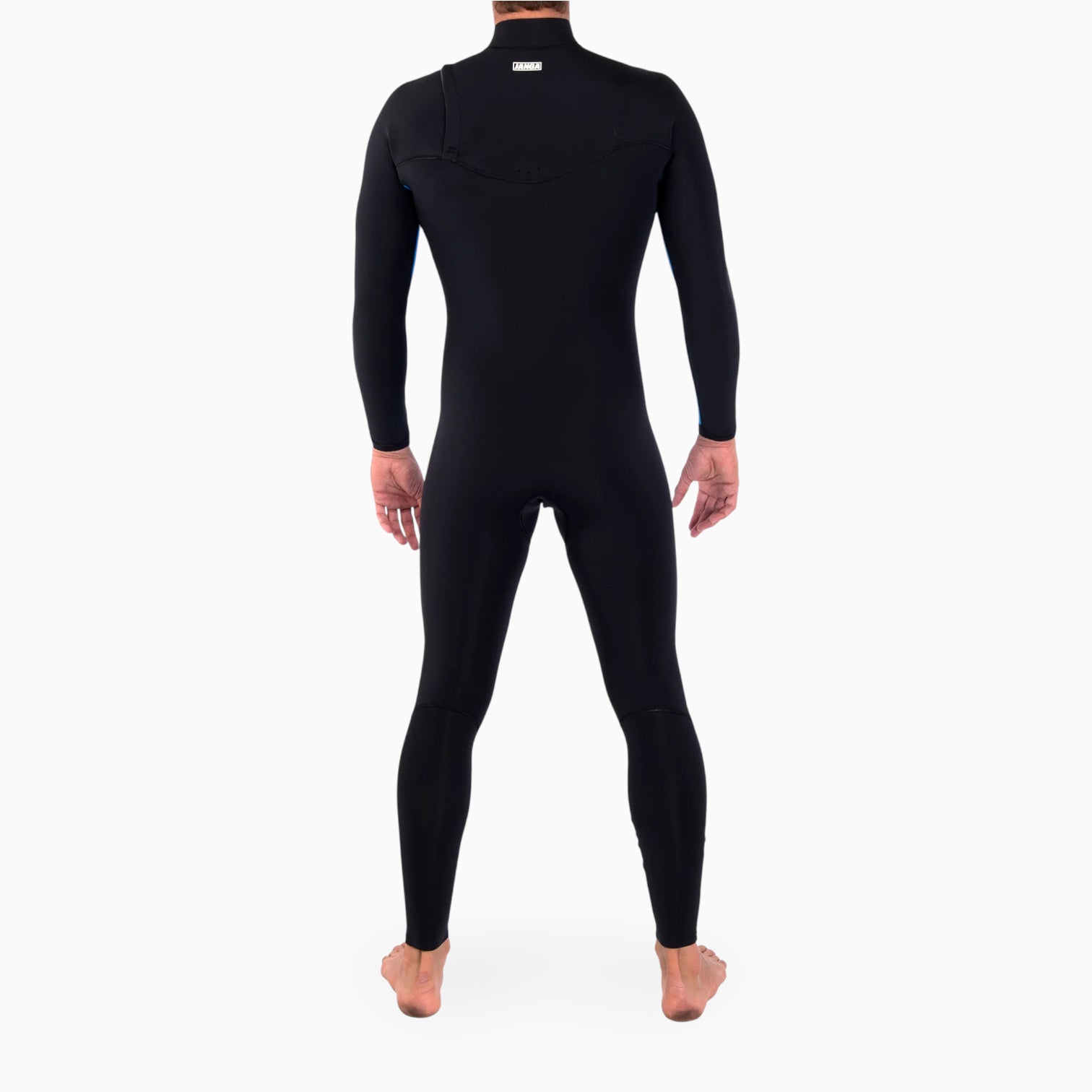 Black full-body suit on a white background