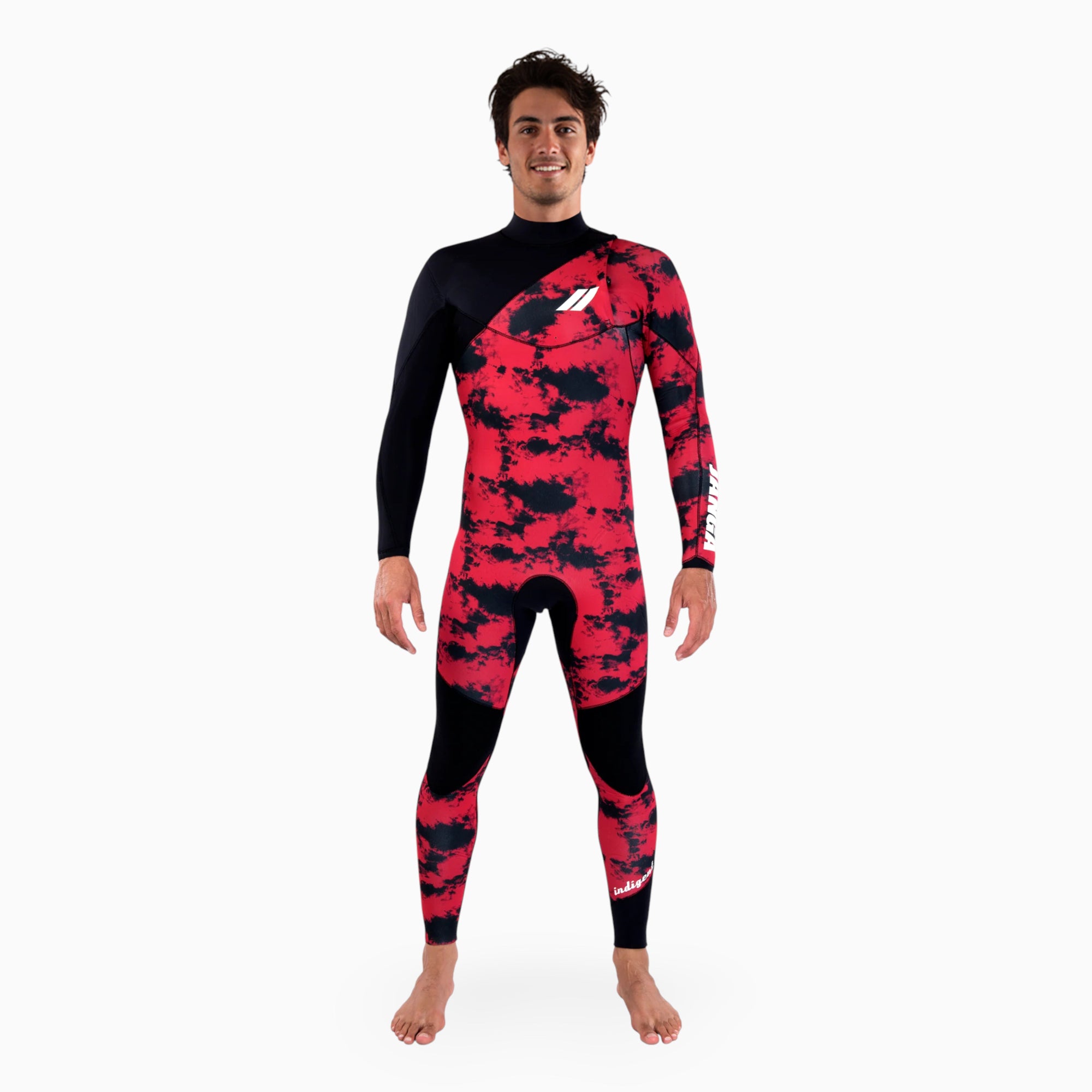 Red and black tie-dye JANGA wetsuit front