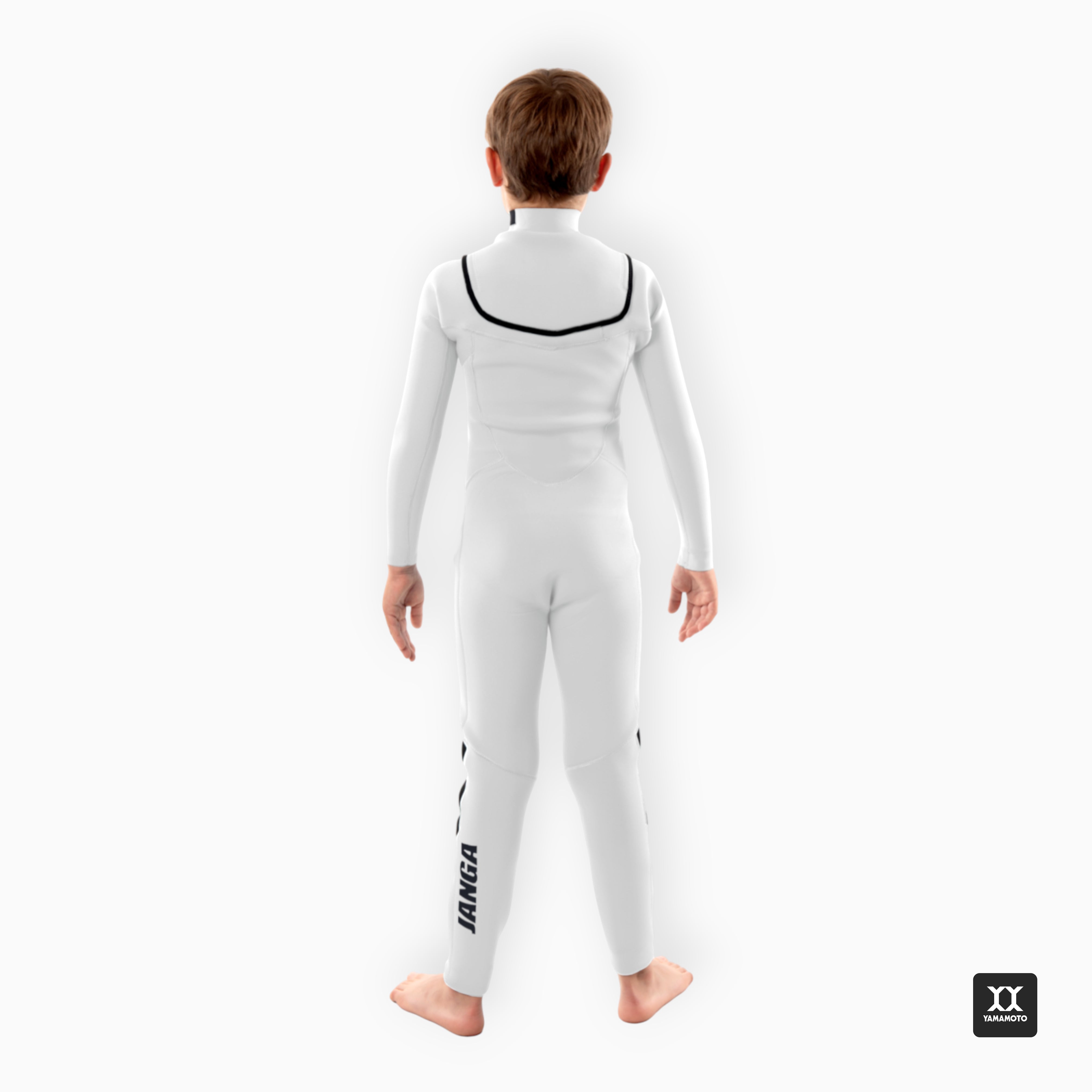 Grom in JANGA Custom Wetsuit Kids - back view