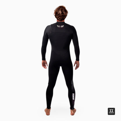 Surfer wearing JANGA AIRFIGHTER Fullsuit 4/3mm - back