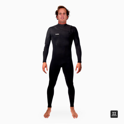 Surfer wearing JANGA AIRFIGHTER Fullsuit 4/3mm - front