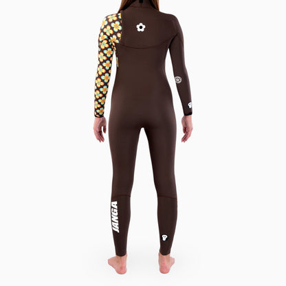 Surfer wearing JANGA BAD SEED wetsuit suit 4/3 mm - back