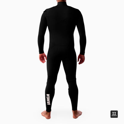 Surfer wearing JANGA PRO Fullsuit 4/3mm black - back